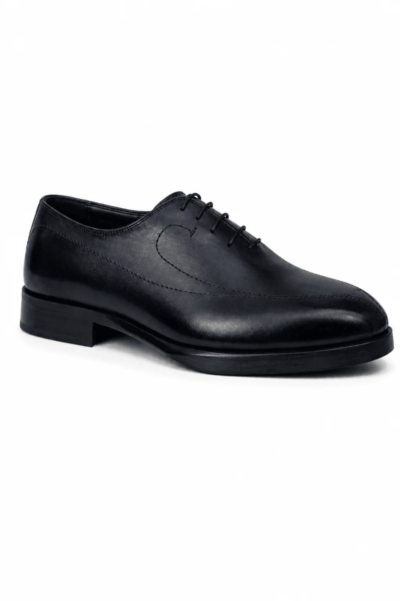 Hand-Painted Black Leather Shoes