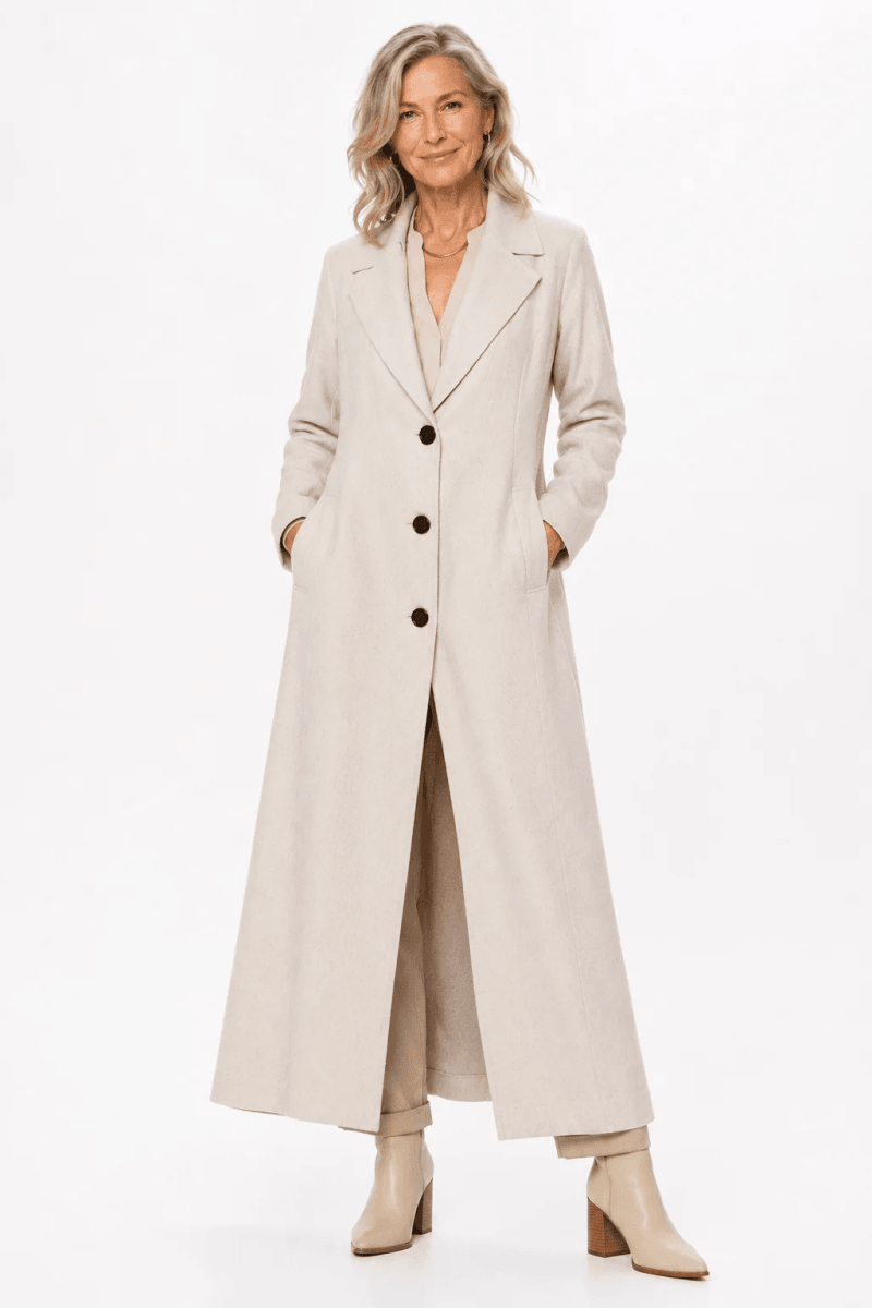 LUXSTYLE LONGLINE SUEDE-FEEL COAT DRESS
