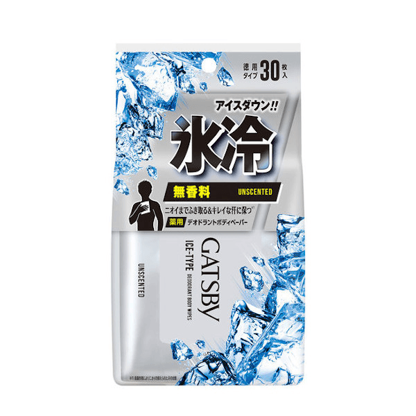 Mandom - Gatsby Ice Deo. Body Paper Unscented - 30pcs