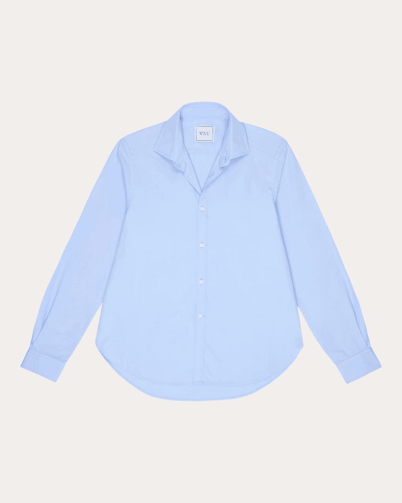 With Nothing Underneath Women's The Classic Fine Poplin Shirt in Blue Cotton/Denim