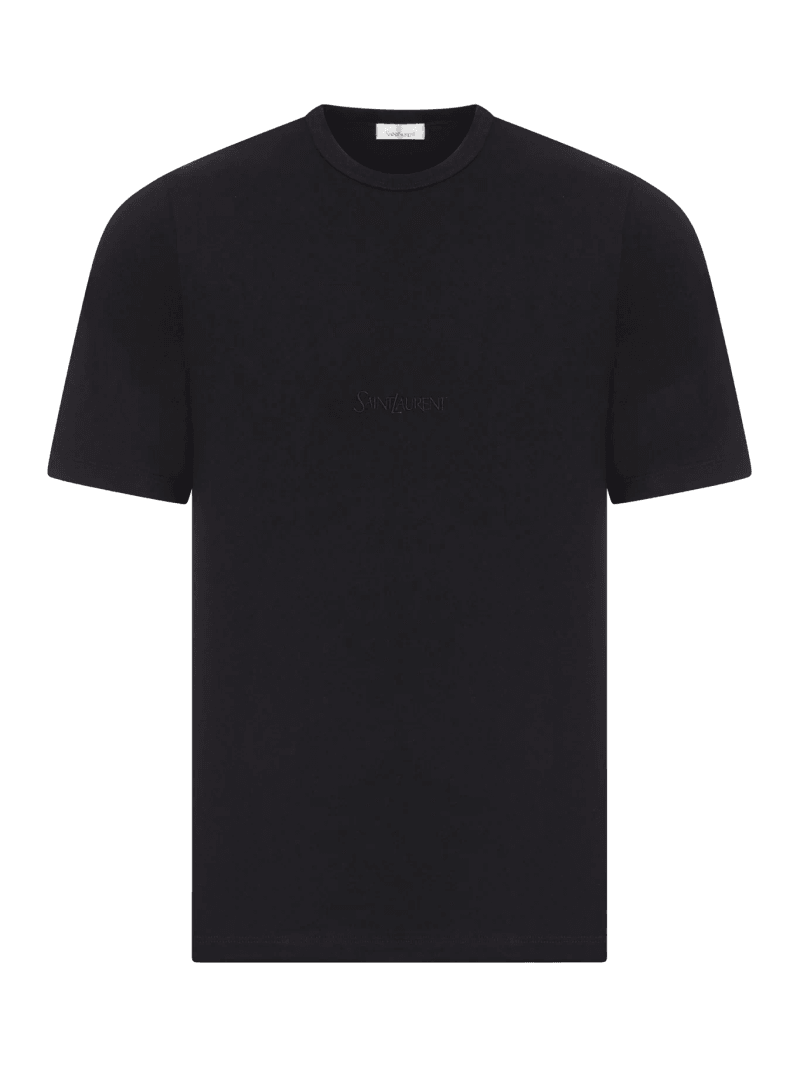 COTTON JERSEY T-SHIRT WITH EMBROIDERED LOGO - Saint Laurent - Man