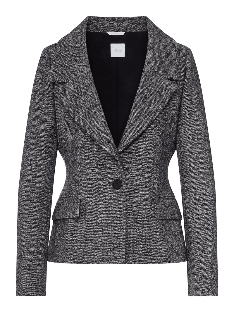 SINGLE-BREASTED TAILORED TWEED JACKET - Christian Dior - Woman