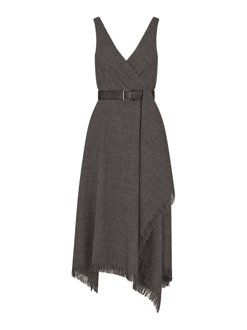 MIDI DRESS WITH DRAPE AND BELT - Christian Dior - Woman