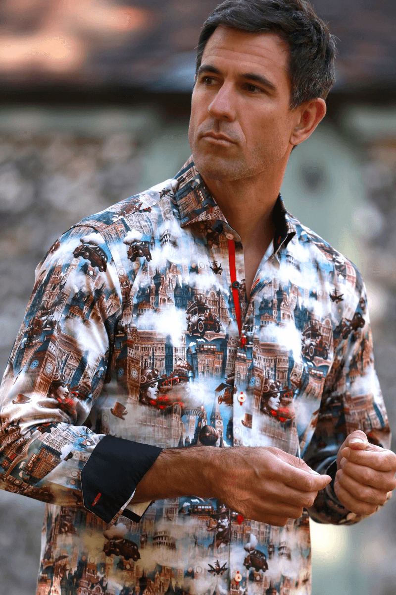 STEAMPUNK CITY PRINT SHIRT