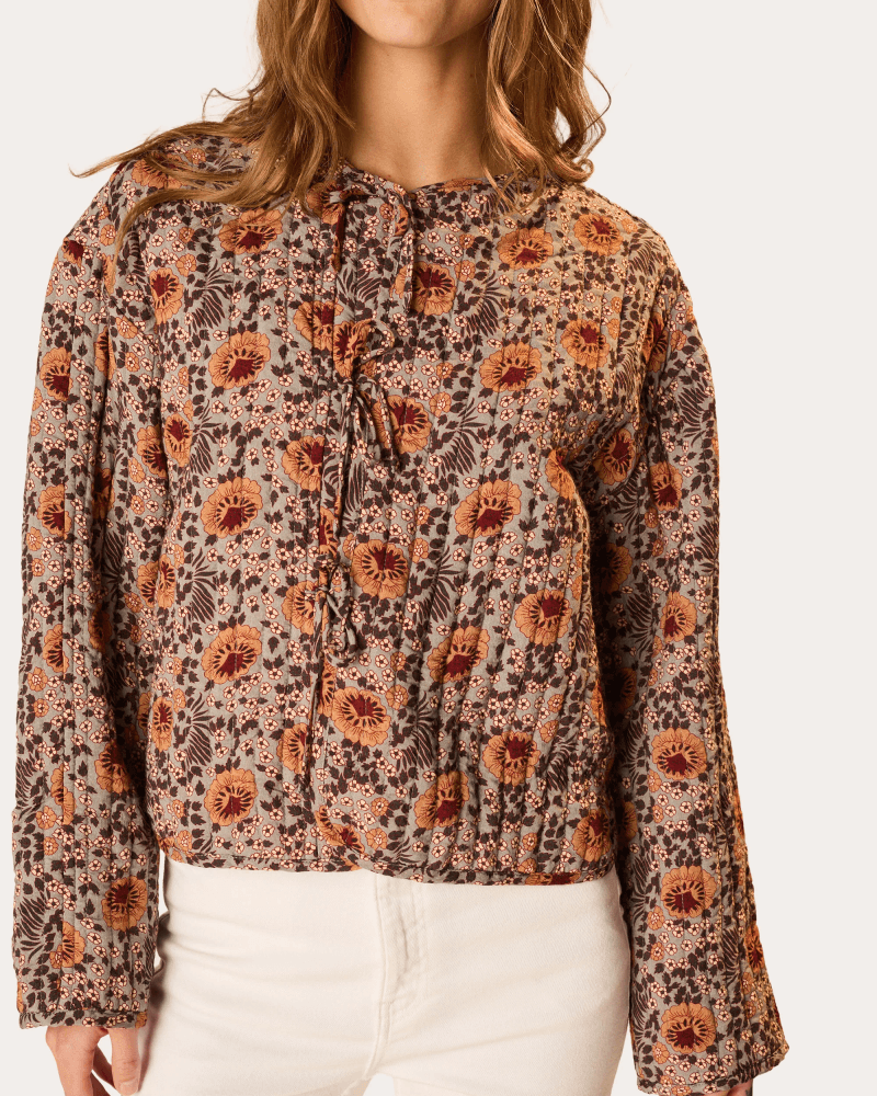 Natalie Martin Women's Lenny Floral Quilted Lightweight Jacket Rayon
