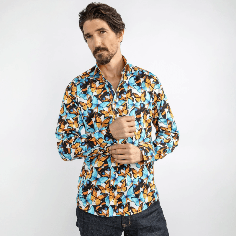 BUTTERFLY BLOOM PRINT SHIRT