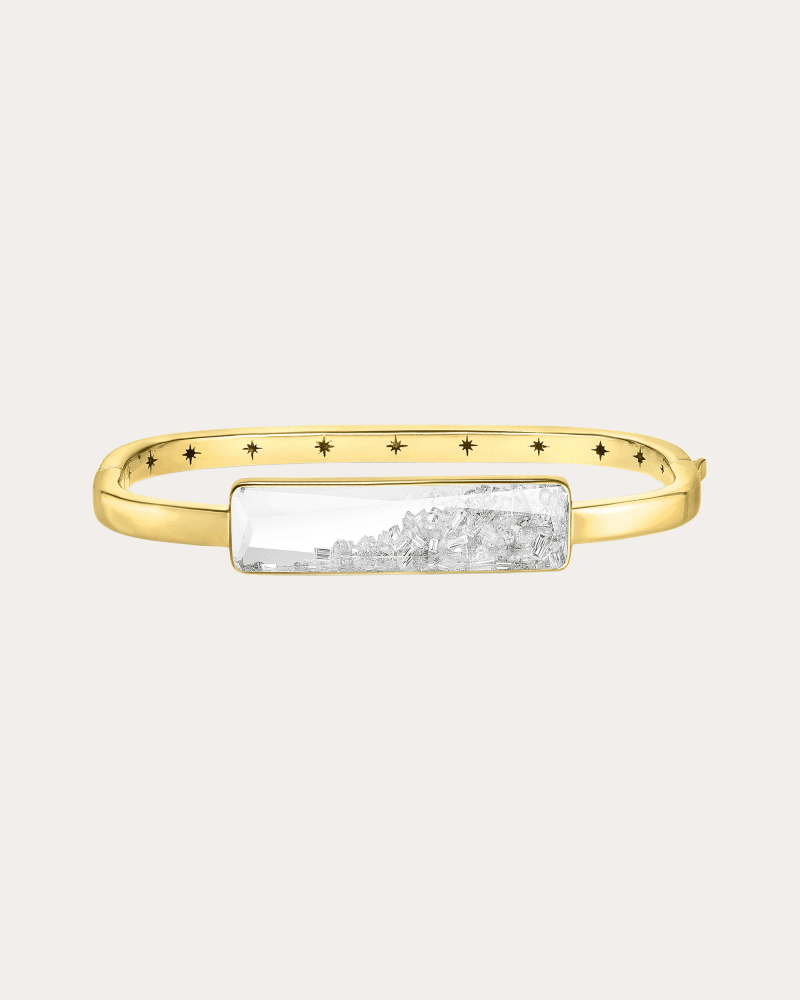 Moritz Glik Women's Diamond & 18k Gold Core Shaker Bangle in White