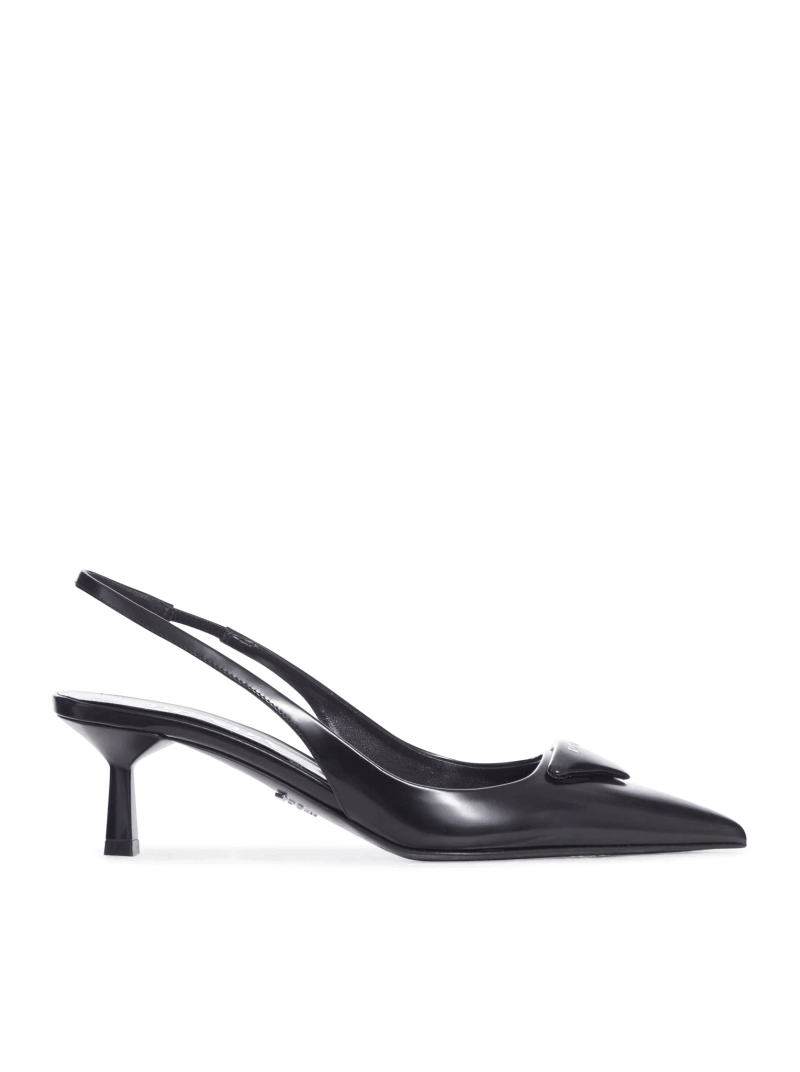 BRUSHED LEATHER SLINGBACK DÉCOLLETÉ - Prada - Woman