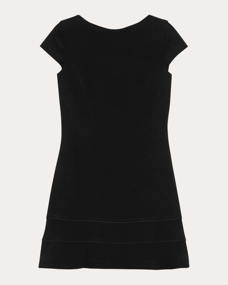 Theory Women's Admiral Crepe Seamed A-Line Mini Dress in Black Polyester/Acetate