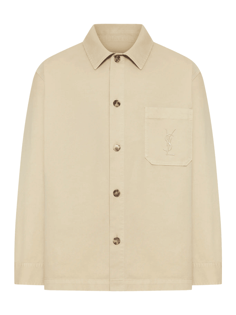CASSANDRE OVERSHIRT IN COTTON AND LINEN GABARDINE - Saint Laurent - Man