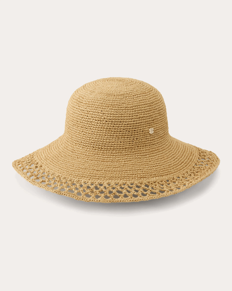 Helen Kaminski Women's Zuri Crocheted Raffia Sun Hat in Neutral Cotton/Viscose/Raffia