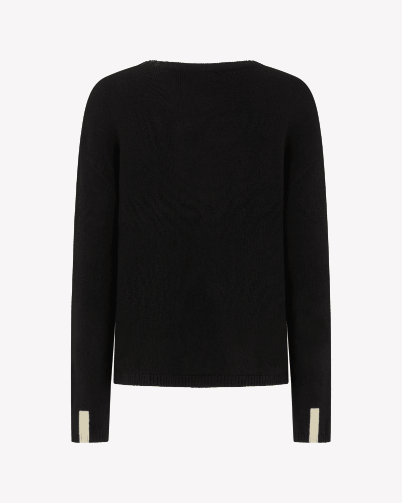 Merino Wool Relaxed Fit Jumper - Black