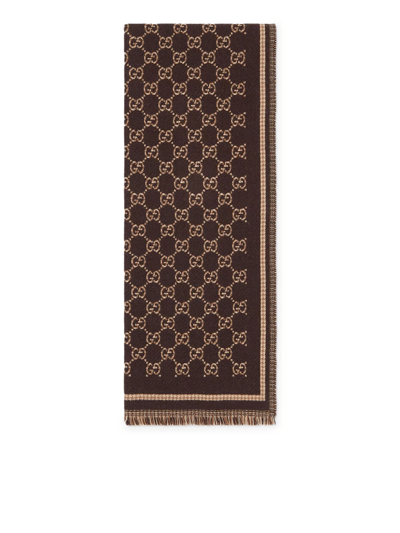 GG JACQUARD WOOL SCARF - Gucci - Man