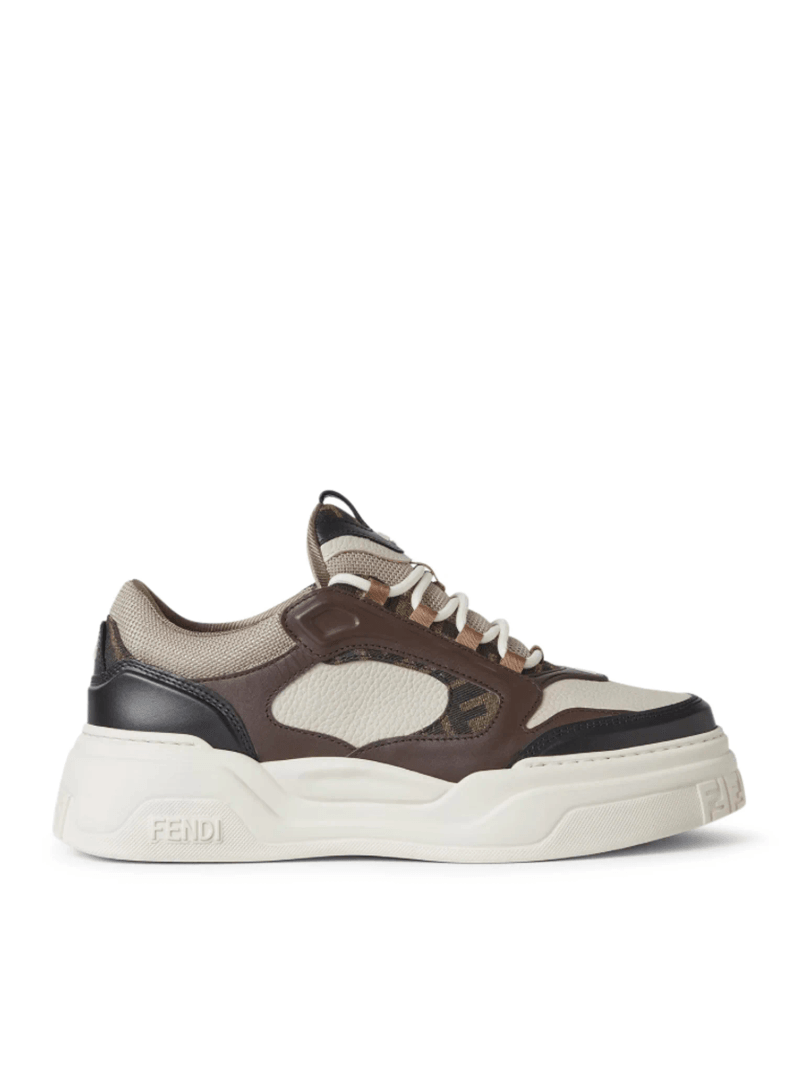 FENDI FORCE LEATHER SNEAKERS - Fendi - Man