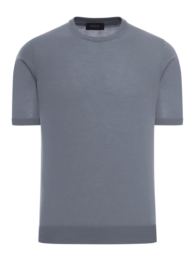 CREW NECK COTTON KNITTED T-SHIRT - Nome G - Man