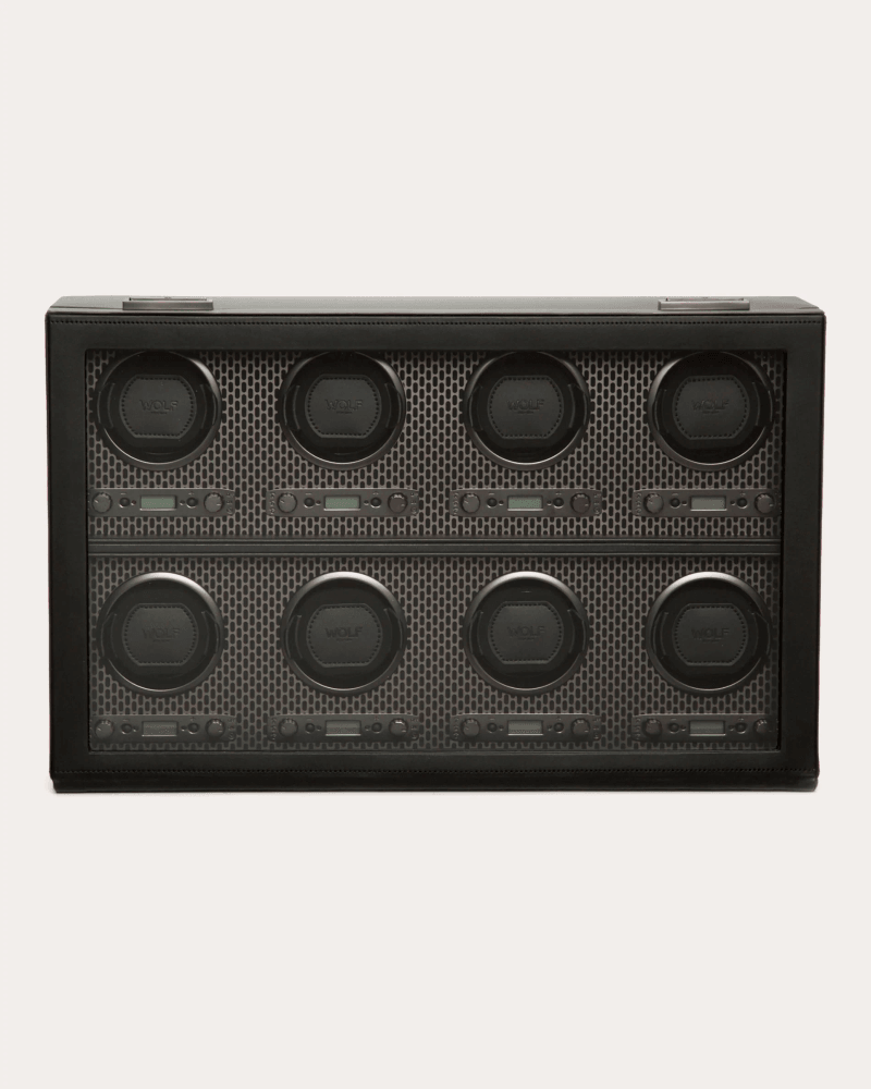 WOLF Women's Axis 8-Piece Watch Winder in Powder Coat Suede/Leather