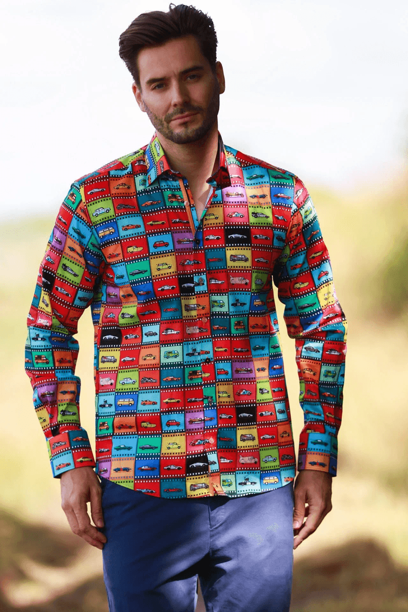 FAMOUS FILM CARS PRINT SHIRT