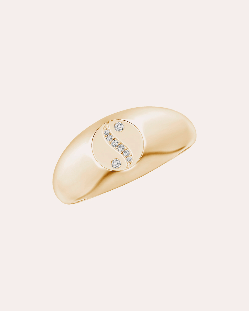 Natori Women's Diamond & 14k Gold Yin Yang Shangri-La Signet Ring in Yellow Gold
