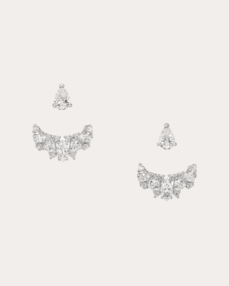 Anabela Chan Women's Diamond & 18k White Gold Snowflower Ear Jackets 18K Gold