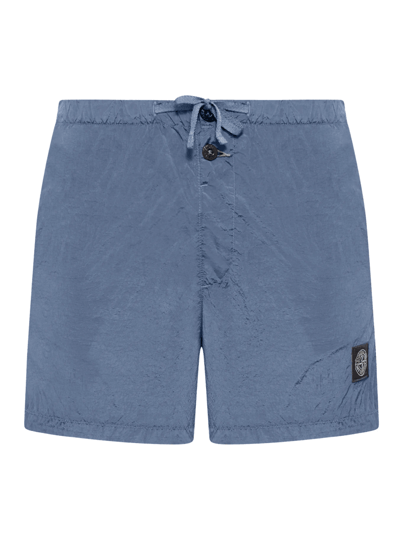 NAVY BLUE COMPASS LOGO SWIMSUIT - Stone Island - Man