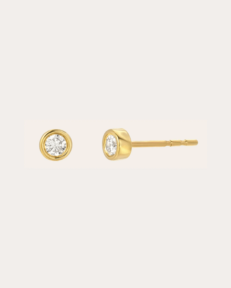Zoe Lev Women's Diamond & 14k Gold Bezel Stud Earrings
