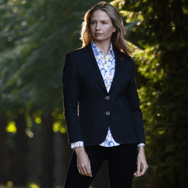 STRETCH COTTON LYCRA WOMENS JACKET WITH MULTICOLOUR STITCHING