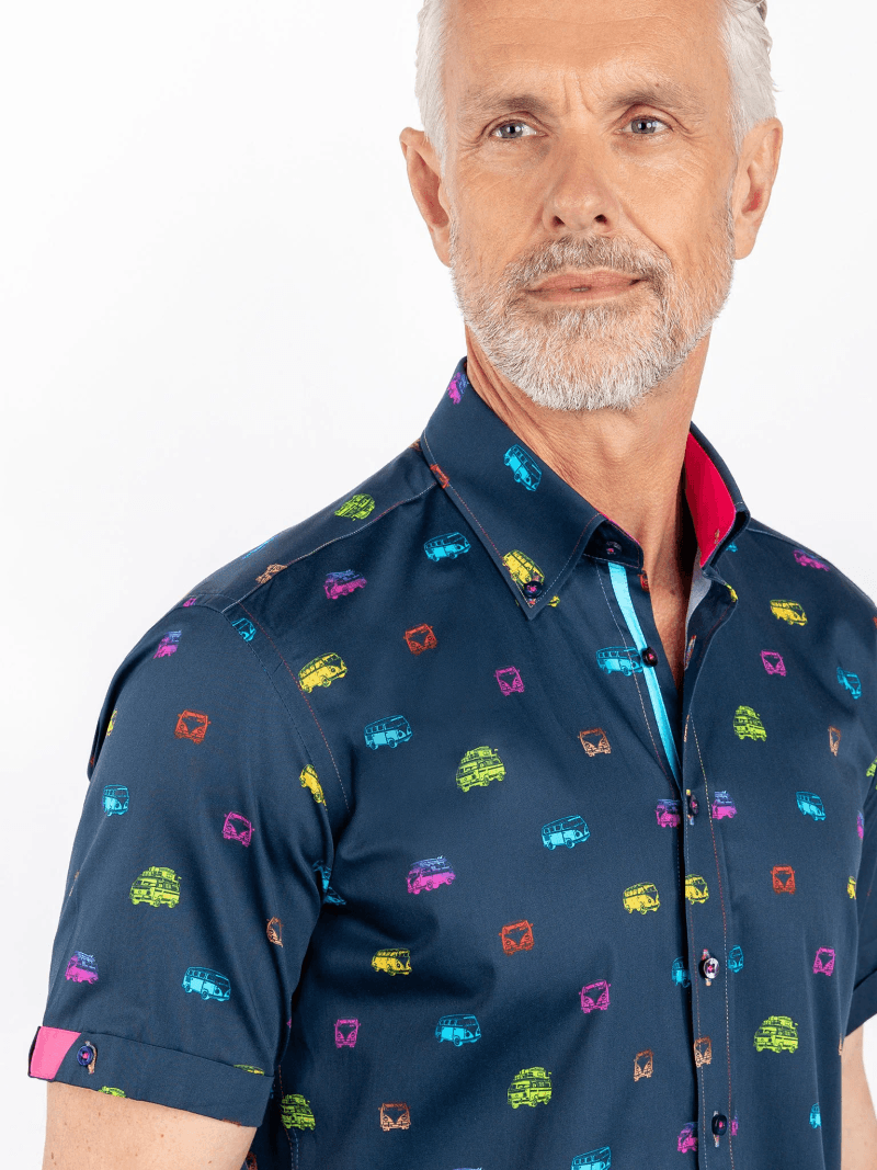 NEON MULTICOLOUR CAMPER VAN PRINTED SHORT SLEEVE