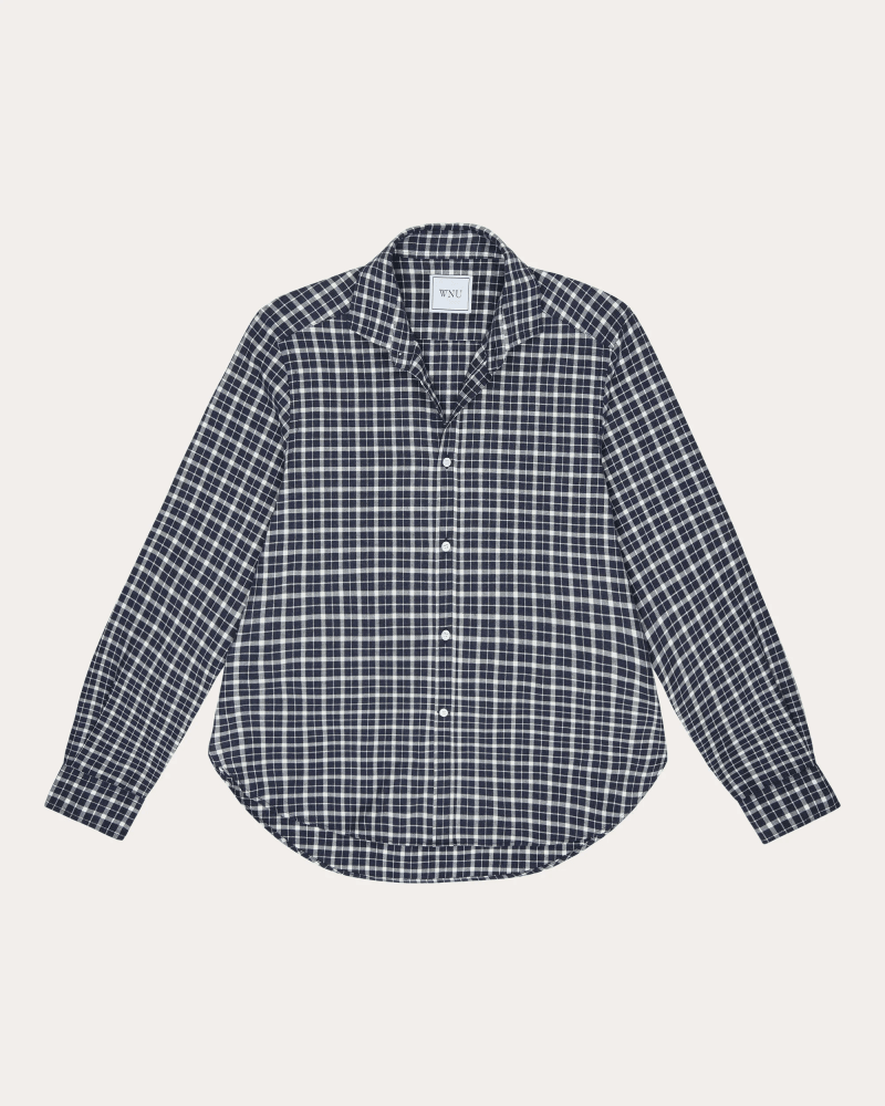 With Nothing Underneath Women's The Classic Brushed Plaid Cotton Shirt Cotton/Denim