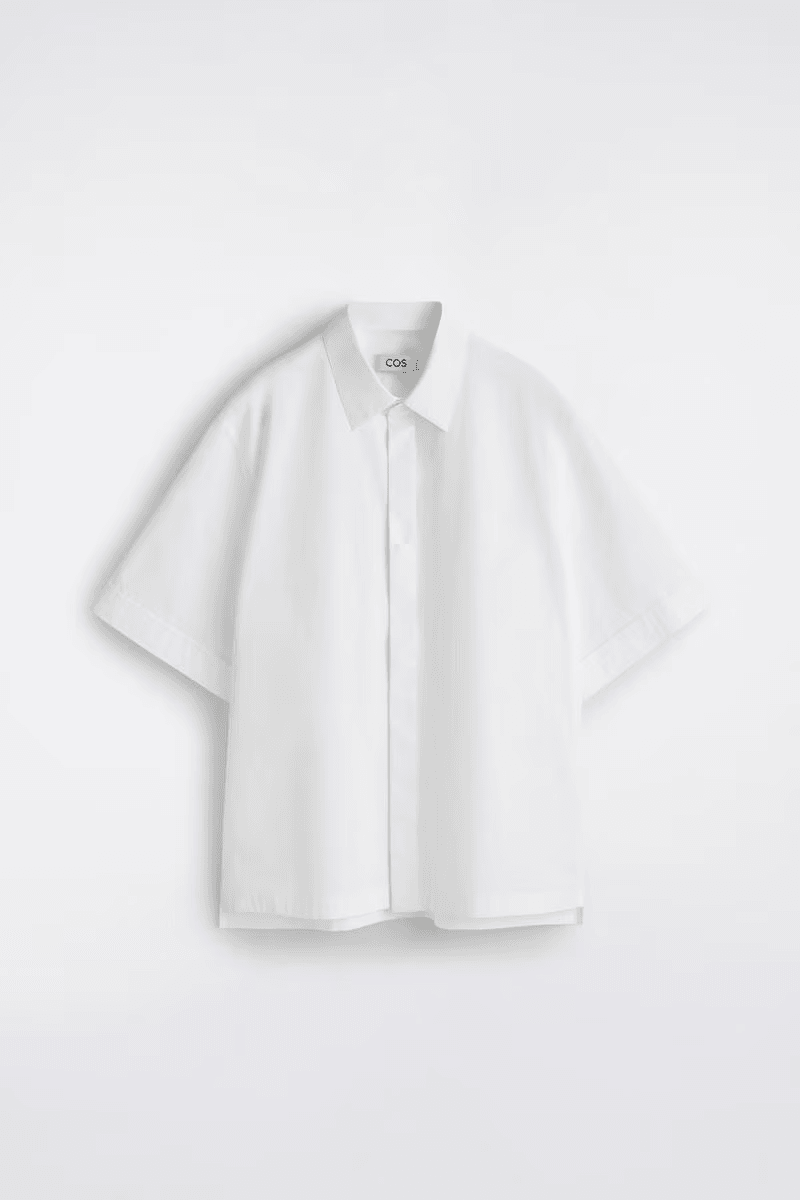 Tailored Short-Sleeved Cotton Shirt