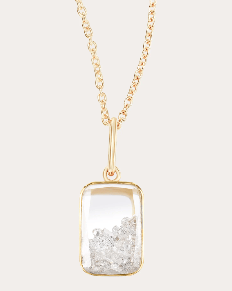 Moritz Glik Women's Diamond Petite Ten Fourteen Shaker Pendant Necklace in Yellow Gold 18K Gold