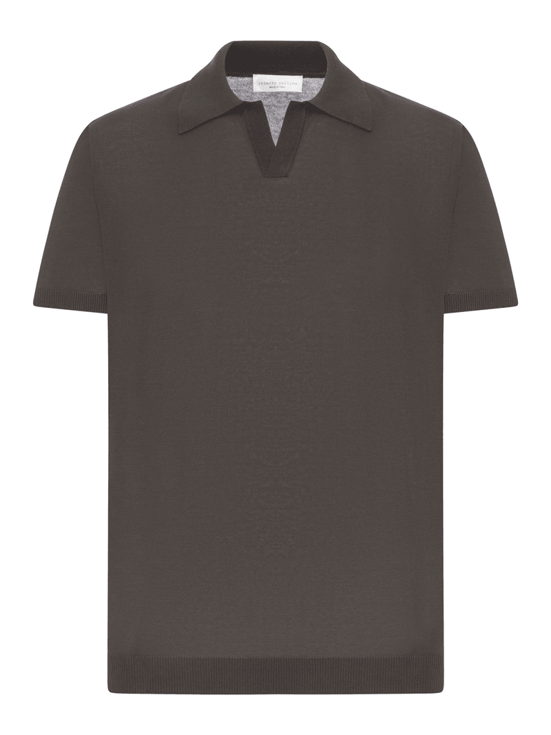 COTTON POLO SHIRT WITHOUT BUTTONS - Roberto Collina - Man