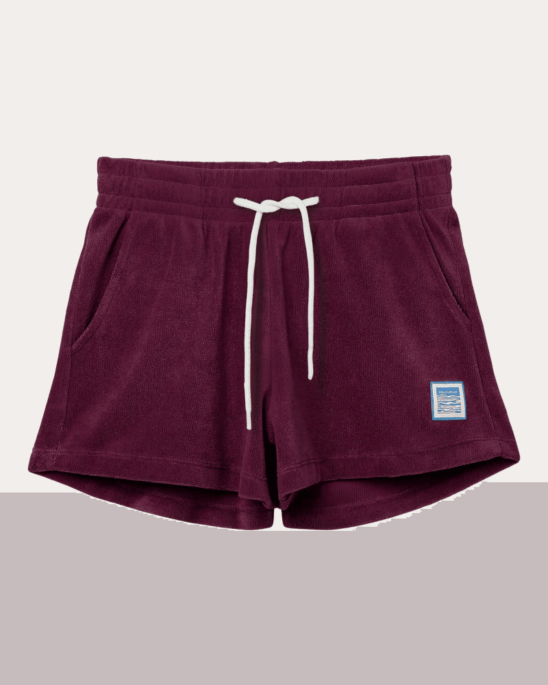 Seaquelle Swim Women's Organic Cotton Terry Shorts in Red