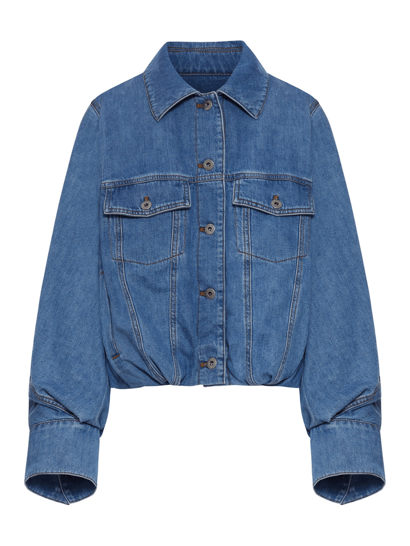 CROPPED DENIM JACKET WITH WIDE SLEEVES - Loewe - Woman