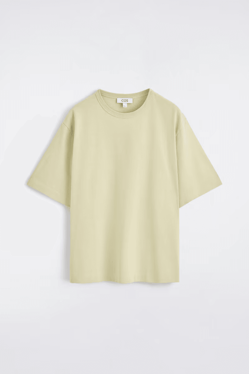 Relaxed Garment-Washed Cotton T-Shirt in Green