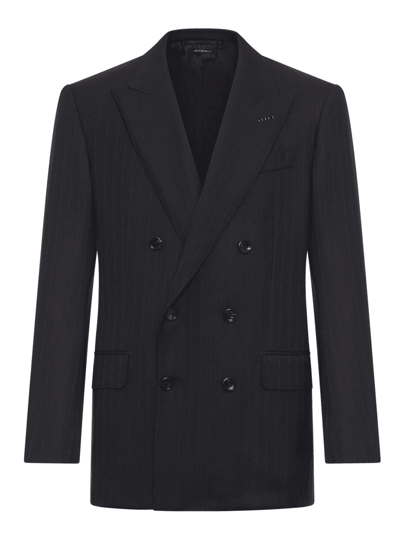 DOUBLE-BREASTED PINSTRIPED WOOL JACKET - Tom Ford - Man
