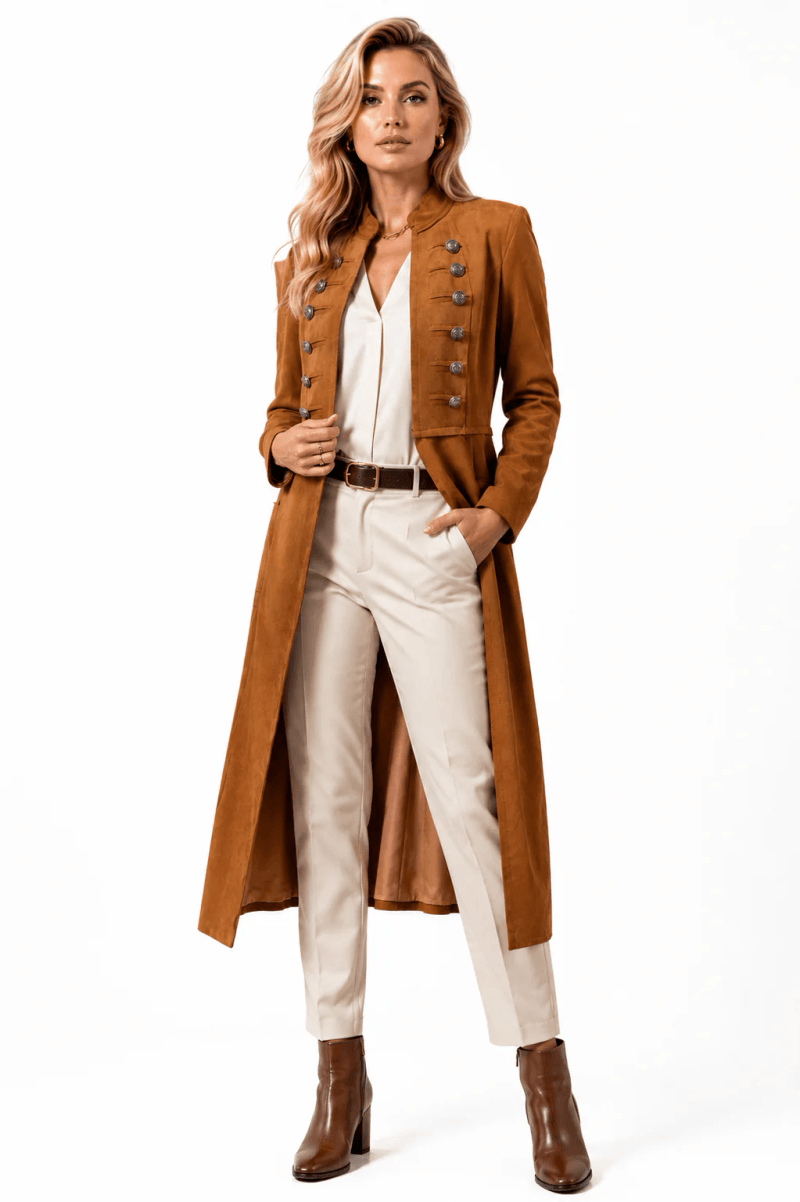 LUXTYLE MILITARY LONGLINE COAT DRESS