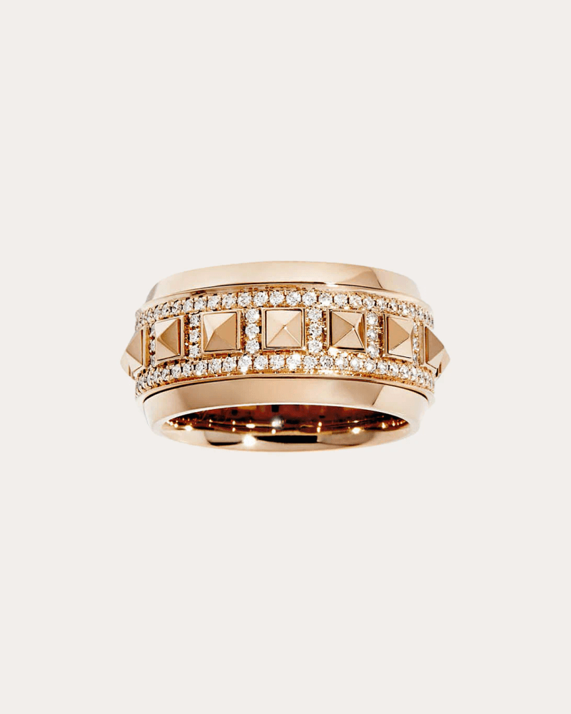 STATEMENT Paris Women's Diamond & 18k Rose Gold Rockaway Spinner Ring in Pink Gold 18K Gold