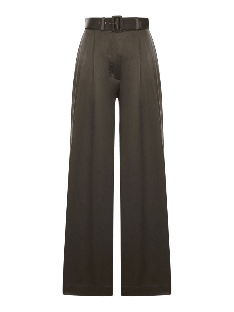 WIDE LEG TROUSERS WITH SILK BELT AND DARTS - Zimmermann - Woman