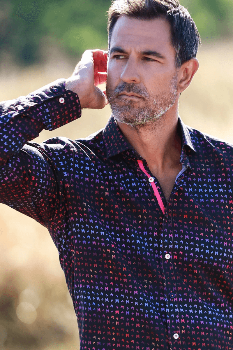 NEON BUTTERFLY TENCEL PRINT SHIRT