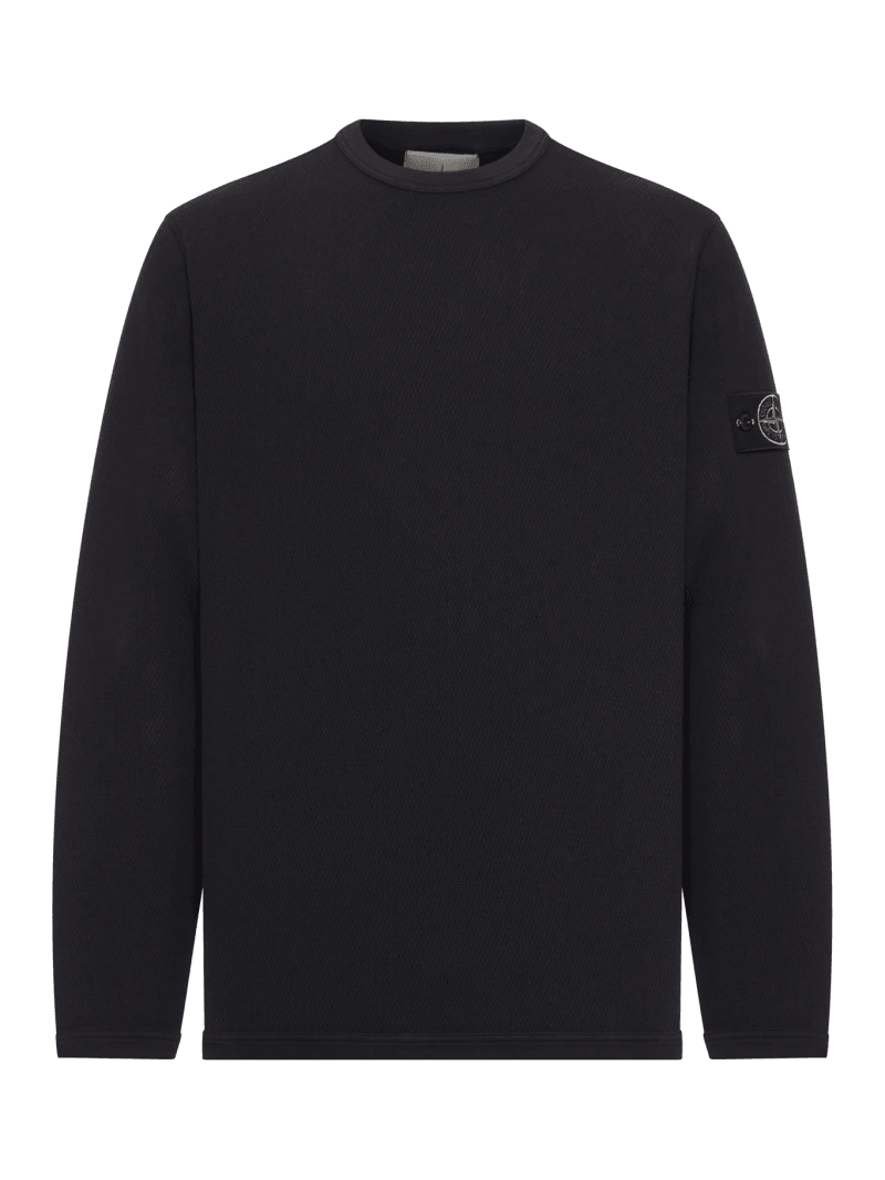 CREWNECK SWEATER WITH CUFFS AND BADGE - Stone Island - Man