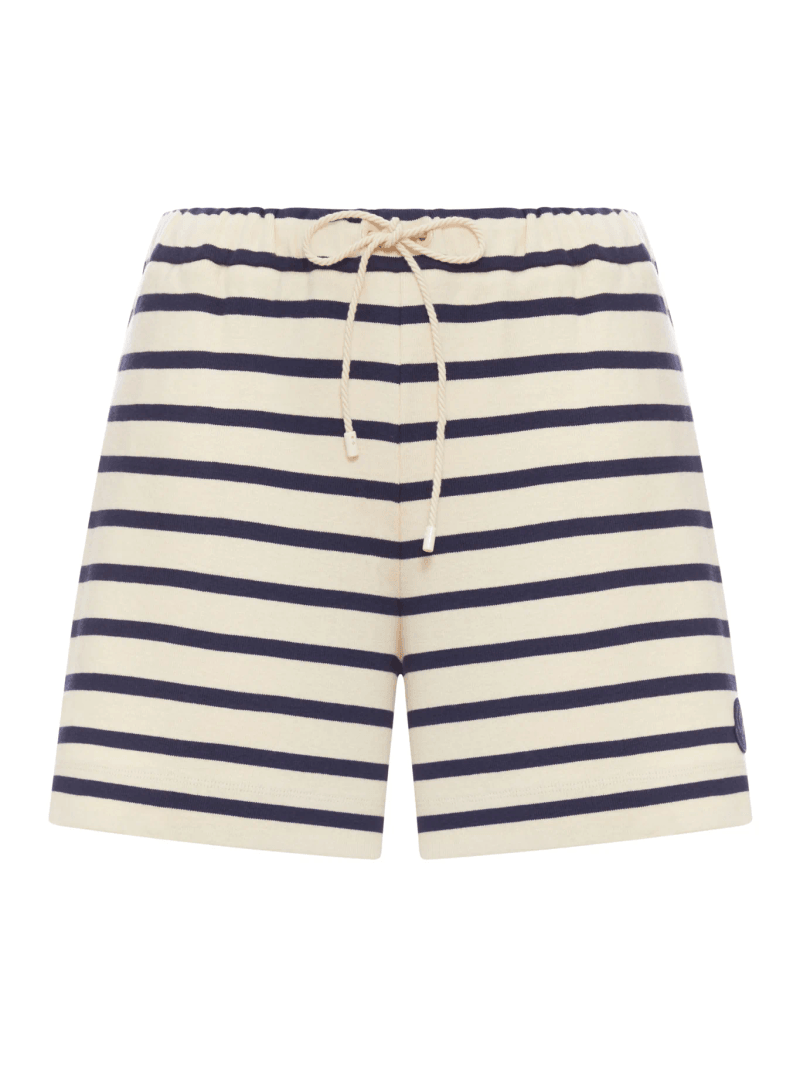 STRIPED SHORTS WITH DRAWSTRING AND LOGO - Moncler - Woman