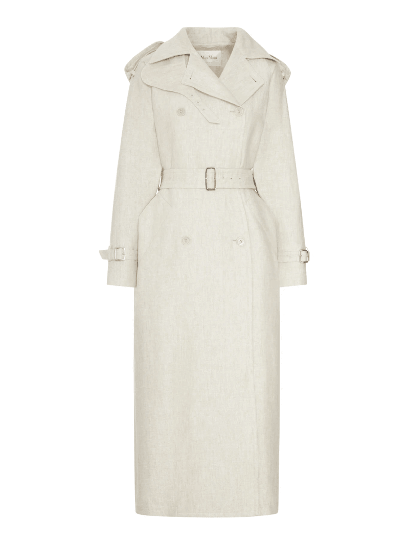 DOUBLE-BREASTED DUSTER COAT IN PURE LINEN DRILL - Max Mara - Woman