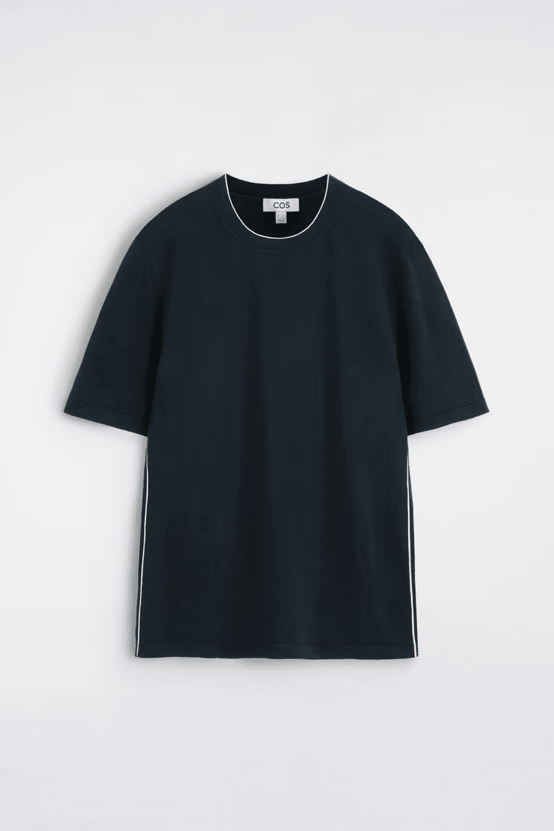 Contrast-Tipped Silk-Cotton T-Shirt