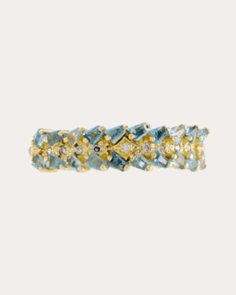 Armenta Women's Aquamarine & Diamond 18k Gold Crivelli Stackable Ring in Blue