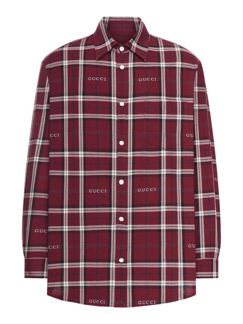 JACQUARD COTTON TARTAN SHIRT - Gucci - Man