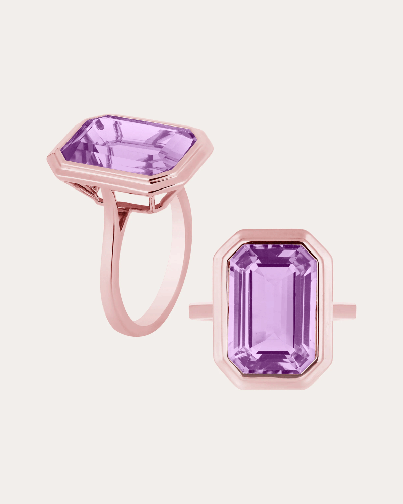 Goshwara Women's Lavender Amethyst & 18k Rose Gold Manhattan Ring 18K Gold