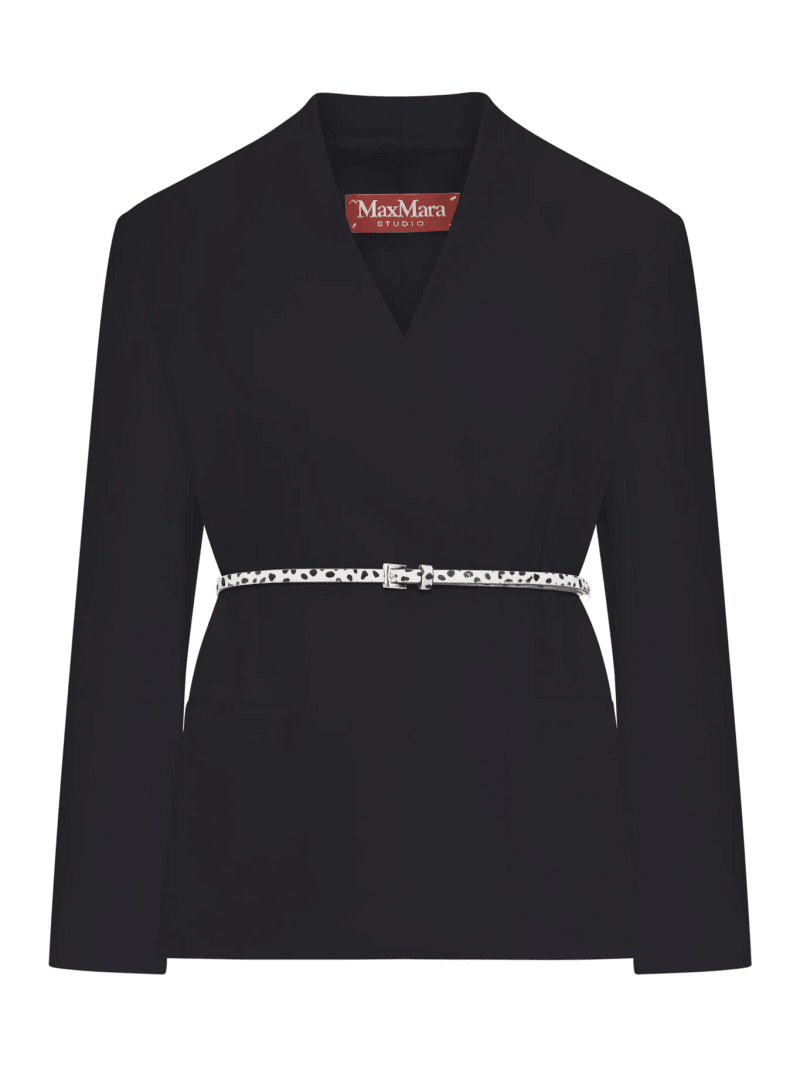 DOUBLE-BREASTED CADY JACKET WITH BELT - Max Mara Studio - Woman