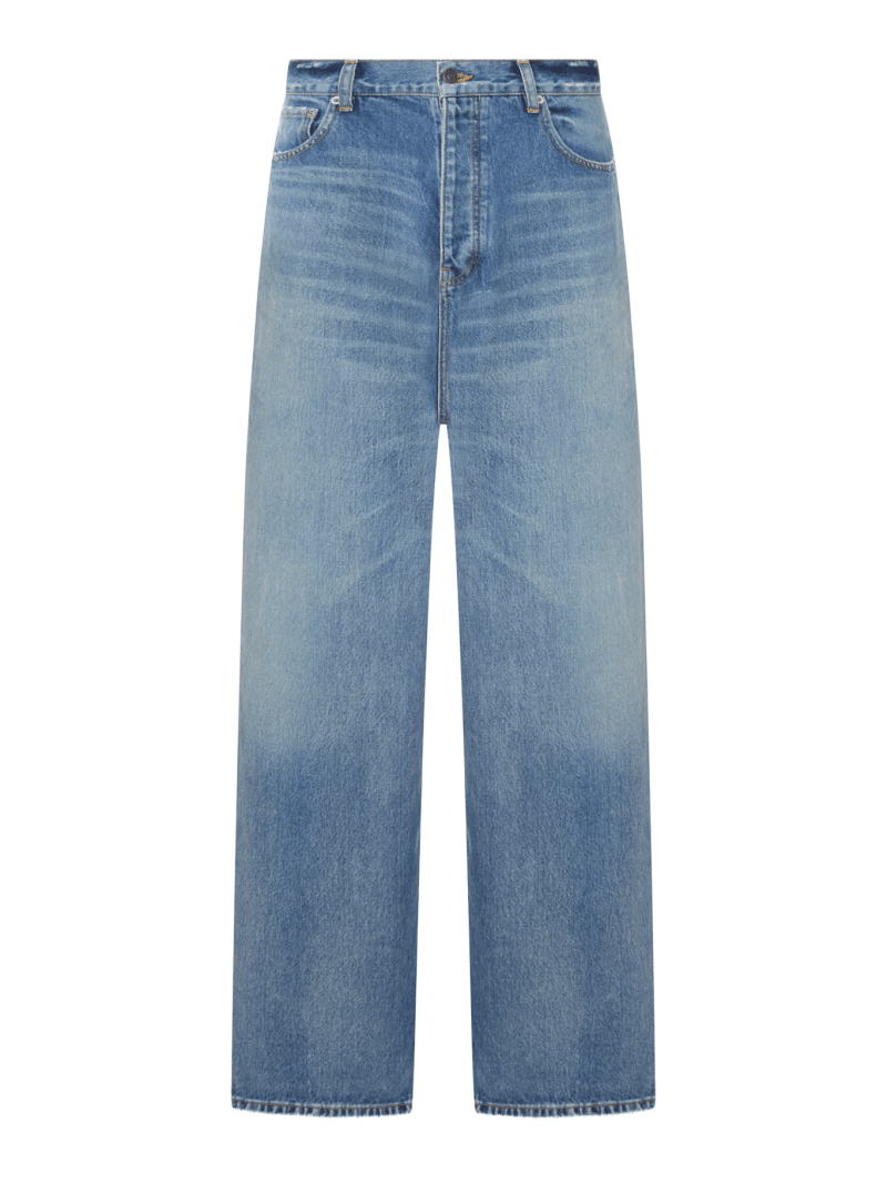 DARK BLUE ORGANIC DENIM BAGGY JEANS - Balenciaga - Man