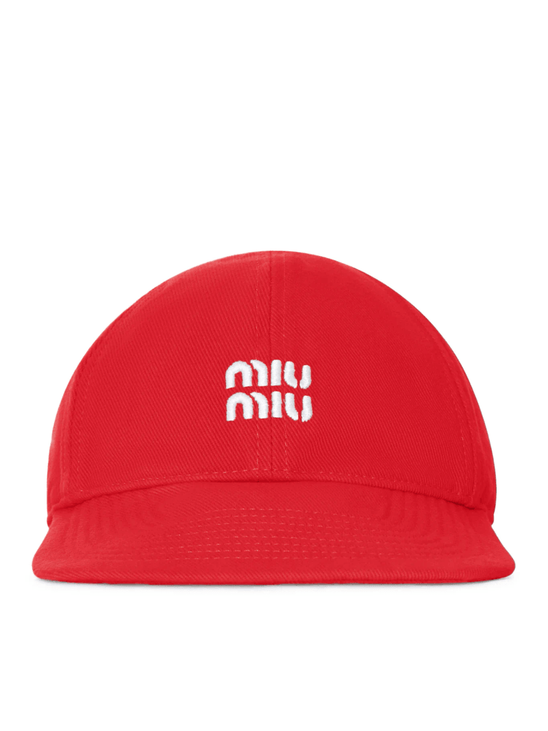 DENIM BASEBALL CAP - Miu Miu - Woman