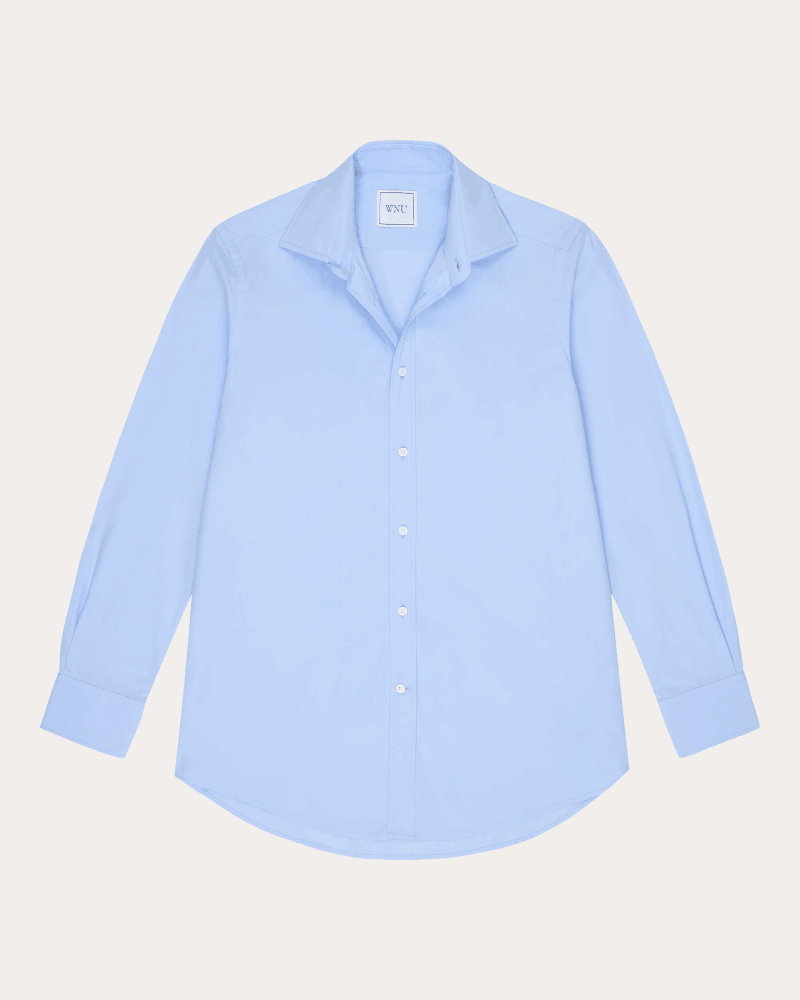 With Nothing Underneath Women's The Boyfriend Fine Poplin Shirt in Blue Cotton